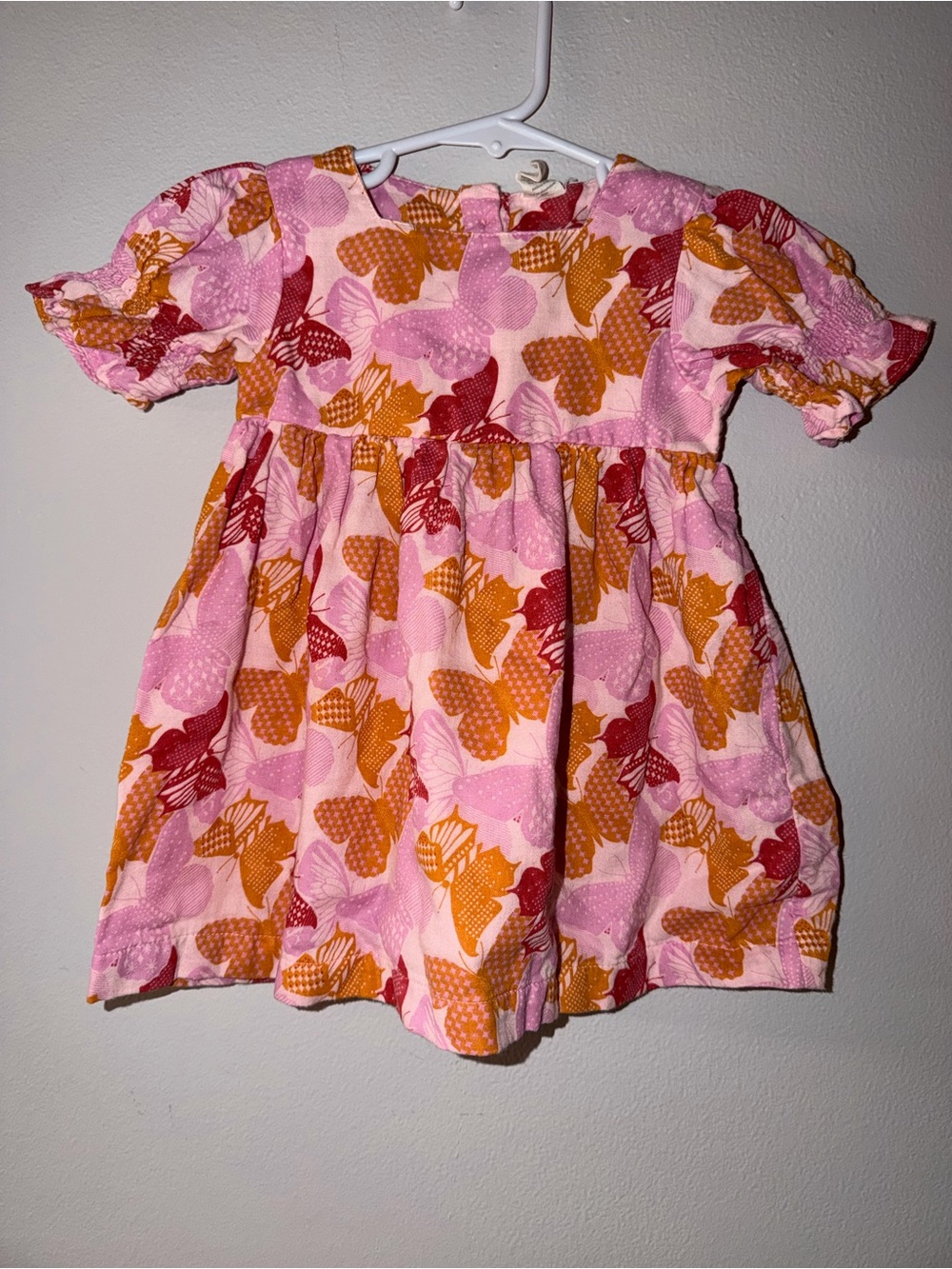 Kate Quinn Butterfly Dress Pink Orange Cotton 12-18 months